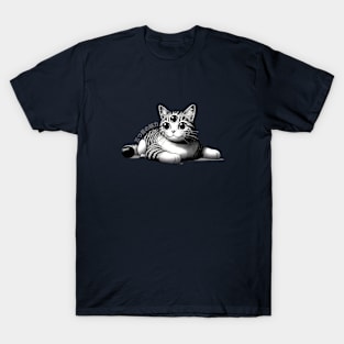 Three-Eyed Cat Enigma: A Mystical Japanese Marvel T-Shirt